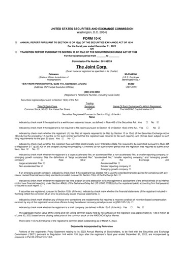 Thumbnail The Joint Corp. 10-K Annual Report 2022