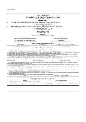 Thumbnail Macy's
 10-K Annual Report 2022