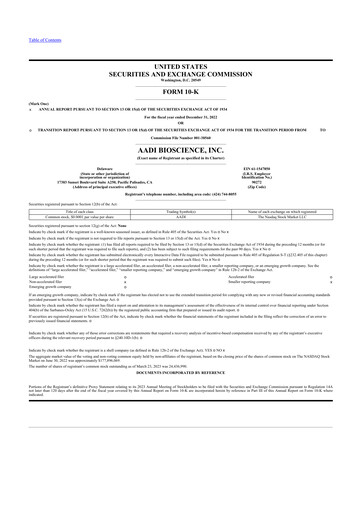 Thumbnail Aadi Bioscience 10-K Annual Report 2022