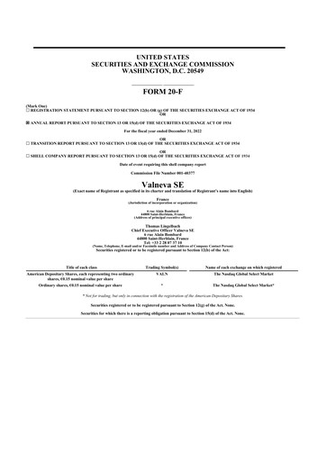 Thumbnail Valneva SE 20-F Annual Report 2022