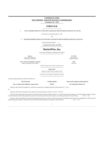 Thumbnail MarketWise 10-K Annual Report 2022