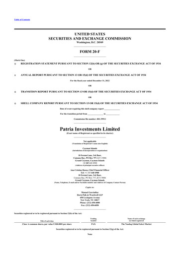 Thumbnail Patria Investments 20-F Annual Report 2022