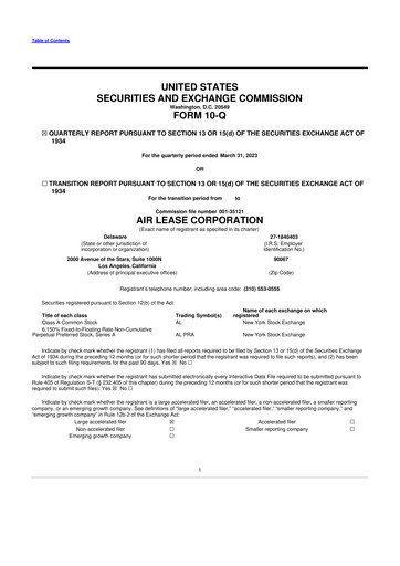 Thumbnail Air Lease Corporation
 10-Q Quarterly Report FY2023 