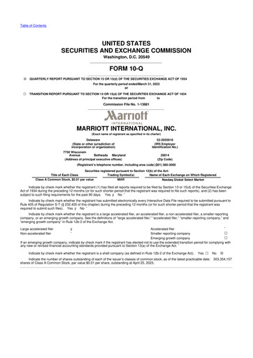 Thumbnail Marriott International 10-Q Quarterly Report FY2023 