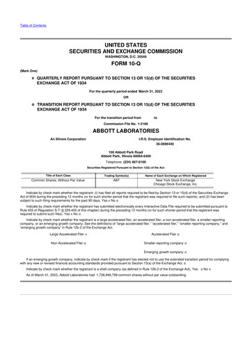 Thumbnail Abbott Laboratories 10-Q Quarterly Report FY2023 