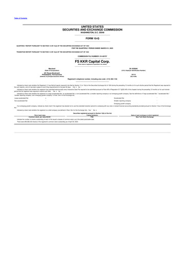 Thumbnail FS KKR Capital
 10-Q Quarterly Report FY2023 