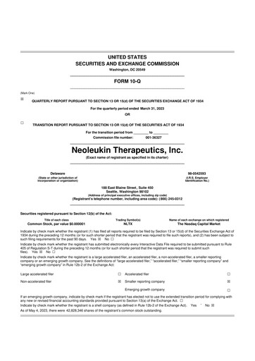 Miniature Neurogene 10-Q Rapport trimestriel 2023 