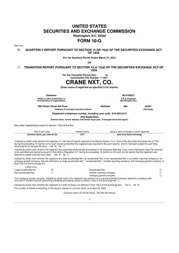 Thumbnail Crane NXT 10-Q Quarterly Report FY2023 