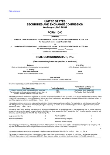 Thumbnail indie Semiconductor 10-Q Quarterly Report FY 