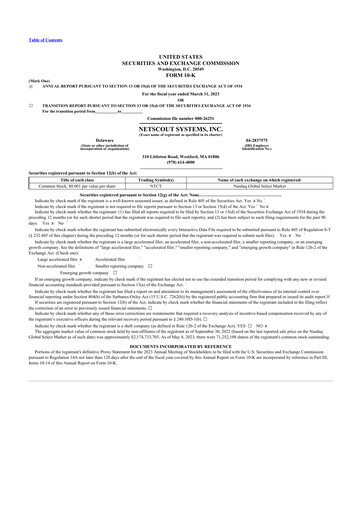 Thumbnail NETSCOUT 10-K Annual Report 2023
