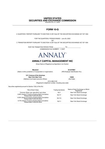 Thumbnail Annaly Capital Management
 10-Q Quarterly Report FY2023 