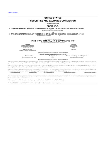 Thumbnail Take-Two Interactive
 10-Q Quarterly Report FY2024 