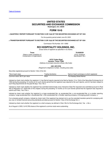 Thumbnail RCI Hospitality Holdings 10-Q Quarterly Report FY2023 