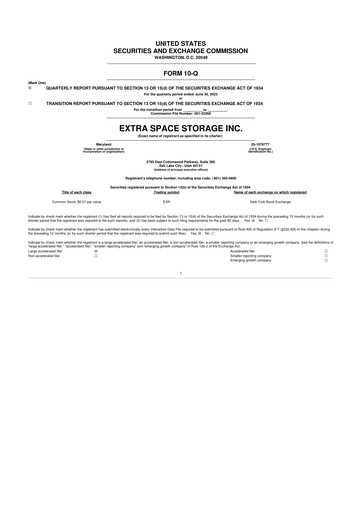 Vorschaubild Extra Space Storage
 10-Q Quartalsbericht 2023 