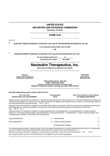 Miniature Neurogene 10-Q Rapport trimestriel 2023 