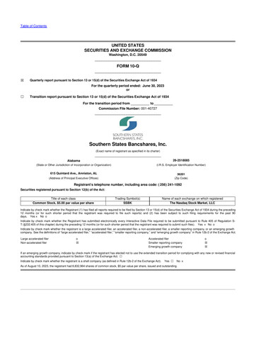 Thumbnail Southern States Bancshares 10-Q Quarterly Report FY2023 