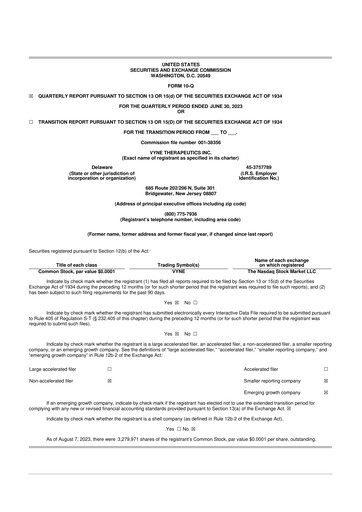 Vorschaubild VYNE Therapeutics 10-Q Quartalsbericht 2023 