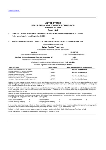 Thumbnail Arbor Realty Trust
 10-Q Quarterly Report FY2023 