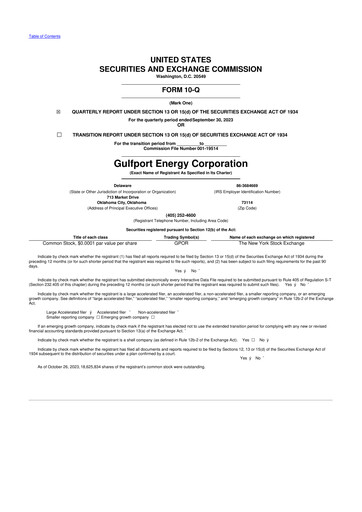 Thumbnail Gulfport Energy 10-Q Quarterly Report FY2023 