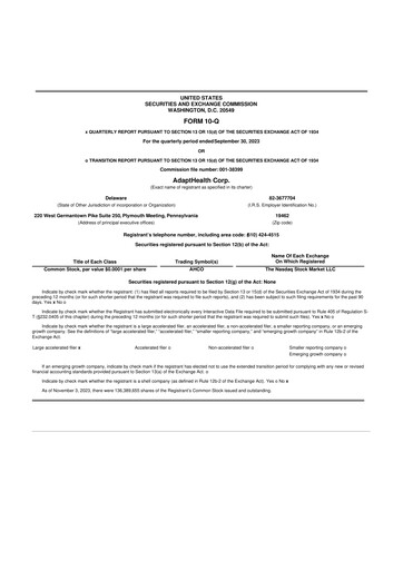 Thumbnail AdaptHealth 10-Q Quarterly Report FY 