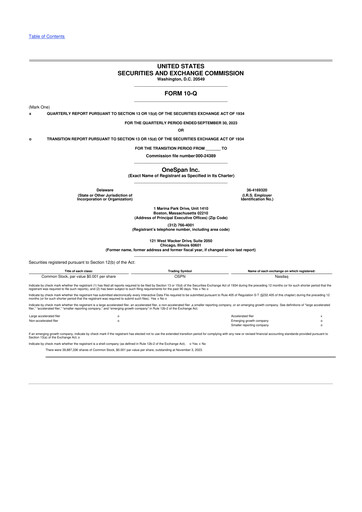 Thumbnail OneSpan 10-Q Quarterly Report FY2023 