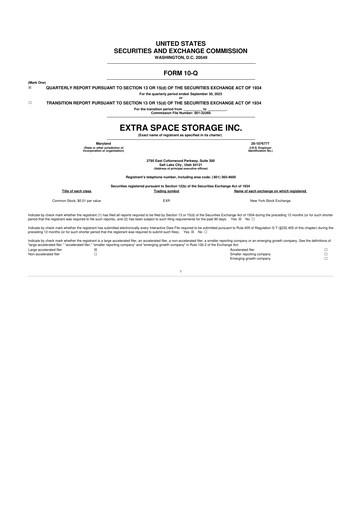 Vorschaubild Extra Space Storage
 10-Q Quartalsbericht 2023 
