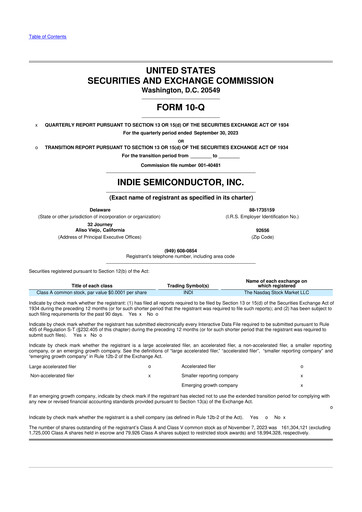 Thumbnail indie Semiconductor 10-Q Quarterly Report FY 