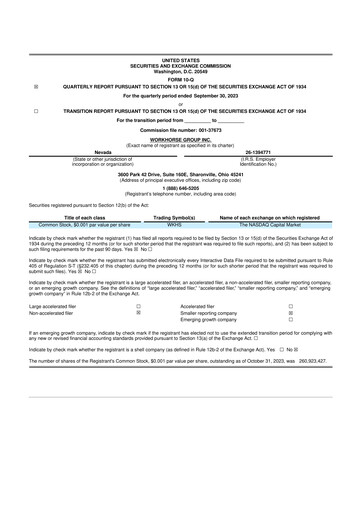 Thumbnail Workhorse Group
 10-Q Quarterly Report FY2023 