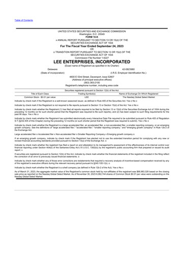 Thumbnail Lee Enterprises
 10-K Annual Report 2023