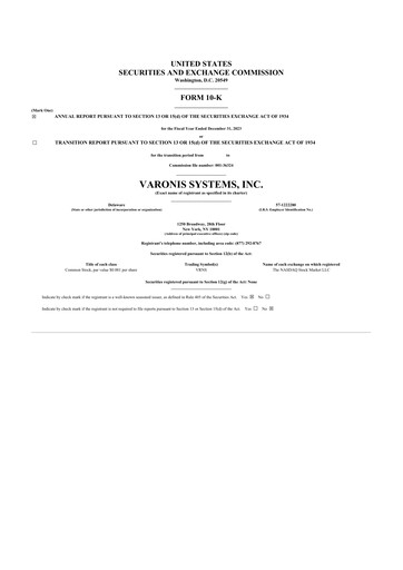 Thumbnail Varonis Systems 10-K Annual Report 2023