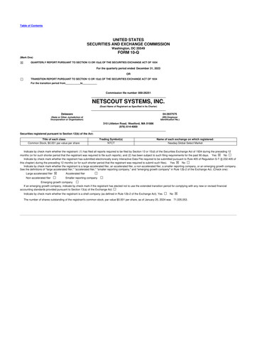 Thumbnail NETSCOUT 10-Q Quarterly Report FY2024 