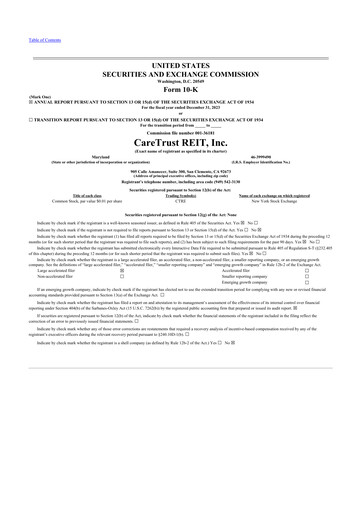 Thumbnail CareTrust REIT
 10-K Annual Report 2023