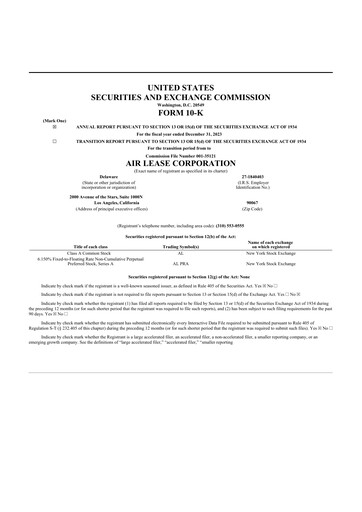 Thumbnail Air Lease Corporation
 10-K Annual Report 2023