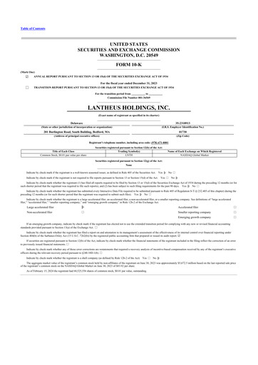 Thumbnail Lantheus Holdings 10-K Annual Report 2023