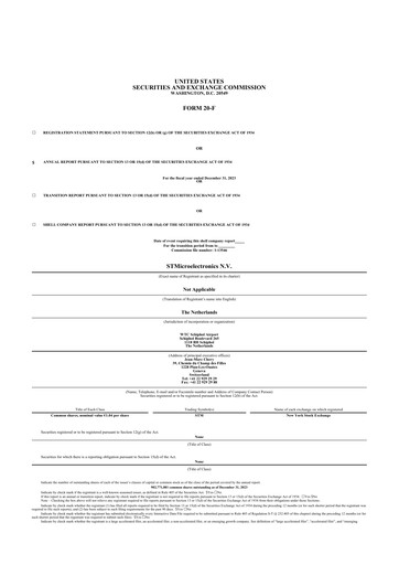 Thumbnail STMicroelectronics 20-F Annual Report 2023