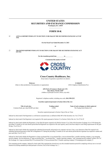 Thumbnail Cross Country Healthcare 10-K Annual Report 2023
