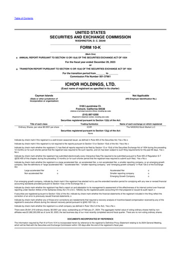 Thumbnail Ichor Systems 10-K Annual Report 2023