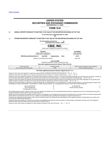 Thumbnail CBIZ 10-K Annual Report 2023