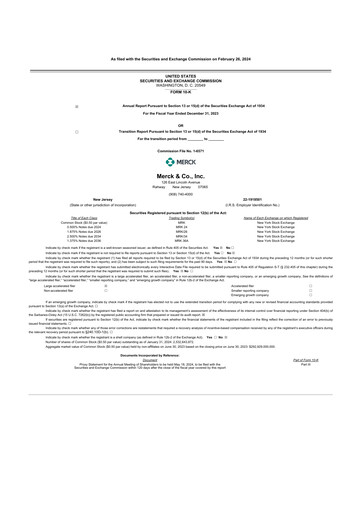 Thumbnail Merck 10-K Annual Report 2023