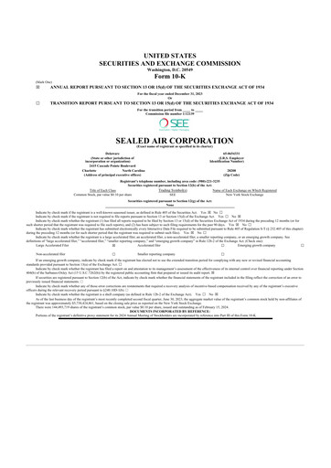 Thumbnail Sealed Air
 10-K Annual Report 2023