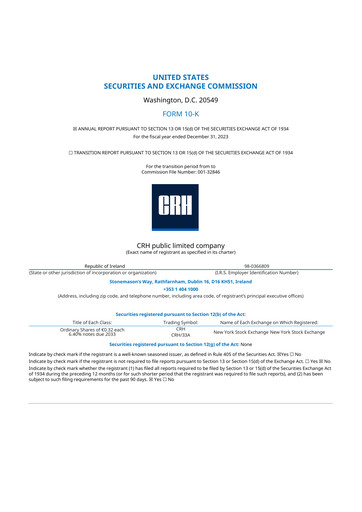 Thumbnail Cement Roadstone Holding
 10-K Annual Report 2023