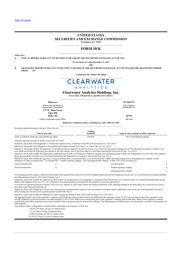 Thumbnail Clearwater Analytics 10-K Annual Report 2023