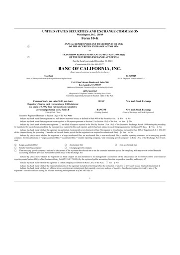 Thumbnail Banc of California 10-K Annual Report 2023