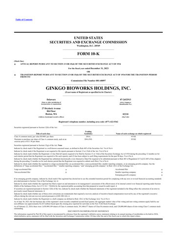 Thumbnail Ginkgo Bioworks
 10-K Annual Report 2023
