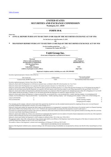 Thumbnail Uniti 10-K Annual Report 2023