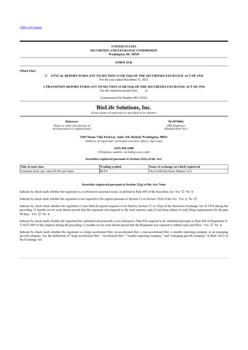 Thumbnail Biolife Solutions
 10-K Annual Report 2023