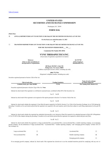 Thumbnail VYNE Therapeutics 10-K Annual Report 2023