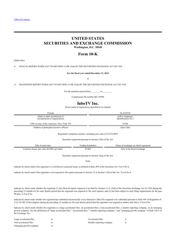 Vorschaubild fuboTV 10-K Jahresbericht 2023