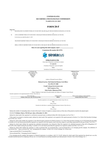 Thumbnail Stratasys 20-F Annual Report 2023