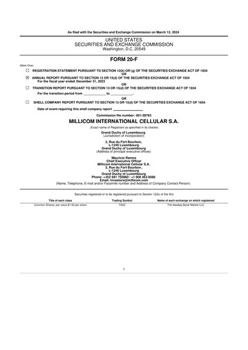 Thumbnail Millicom 20-F Annual Report 2023